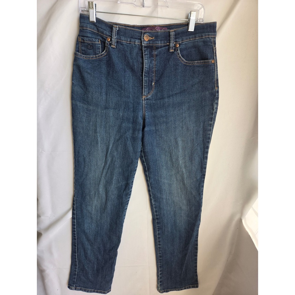 Gloria Vanderbilt Amanda Jeans Womens Blue Medium Regular High Straight